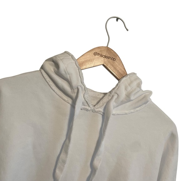 Frank and Eileen French Terry Relaxed White Kane Capelet Hoodie Size Small - Picture 2 of 9
